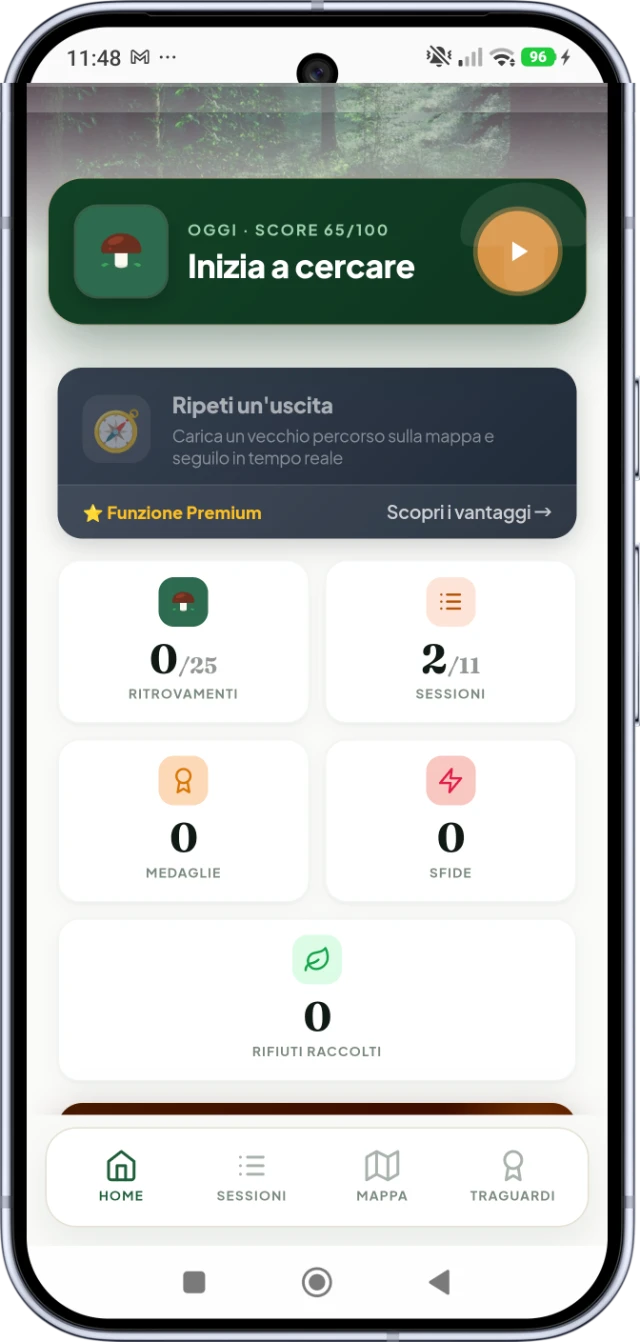 Home Schermata Home di MushScout